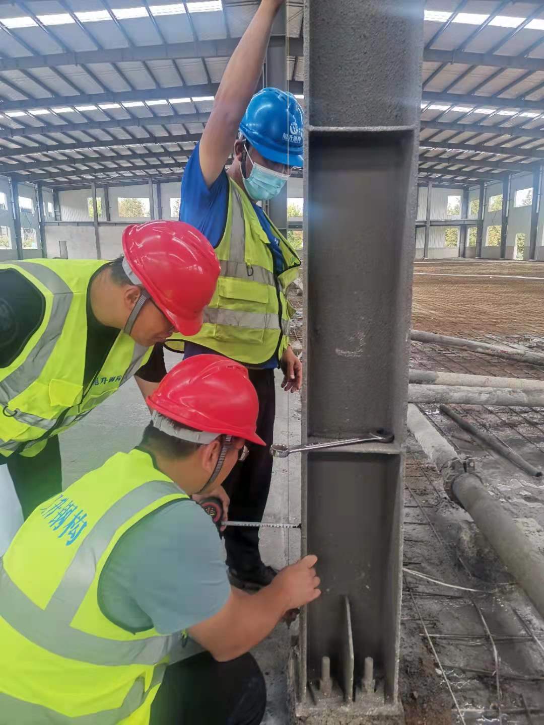 煙臺鋼構工業廠房青易科1#車間工地檢查驗收、結構內部驗收—煙臺旭升鋼結構